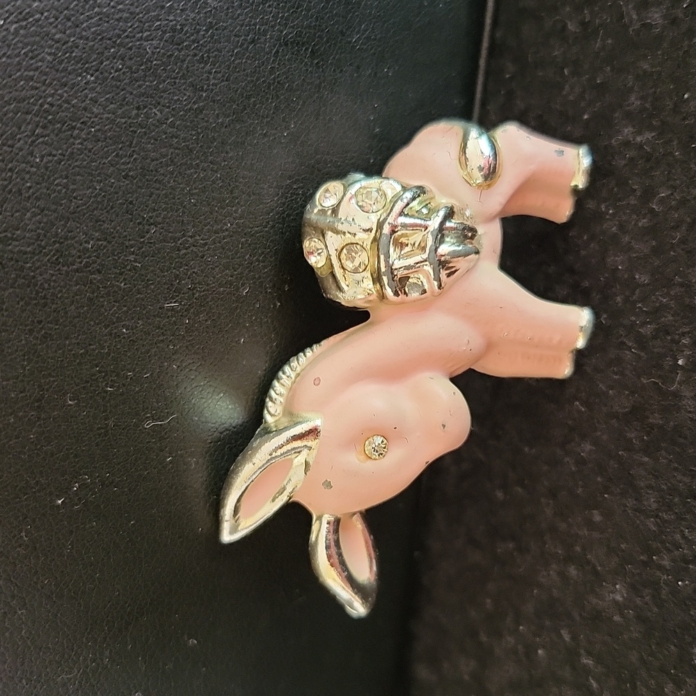 Vintage Pink Donkey Pin/Brooch